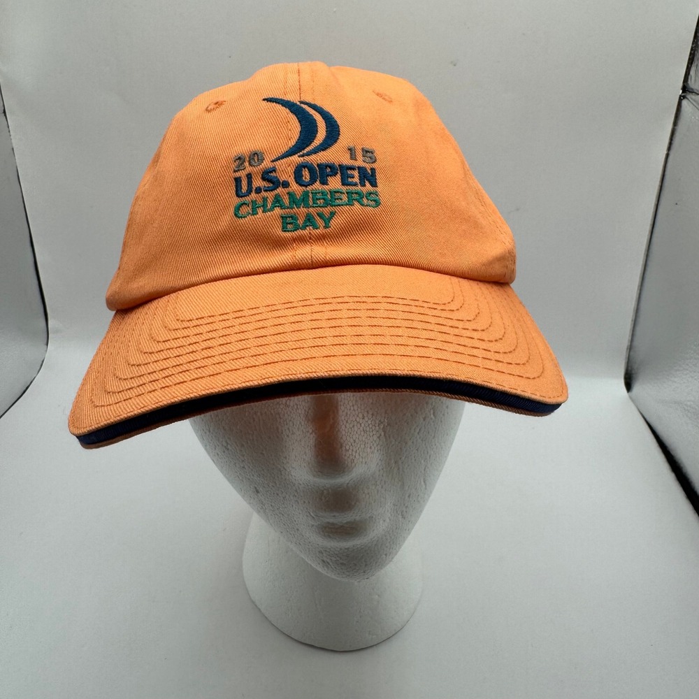 USGA 2015 U.S. Open Chambers Bay Hat Mens Orange Excellent Member Golf Cap